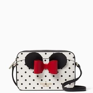 Minnie Mouse kate spade x Disney polka dot white black camera crossbody